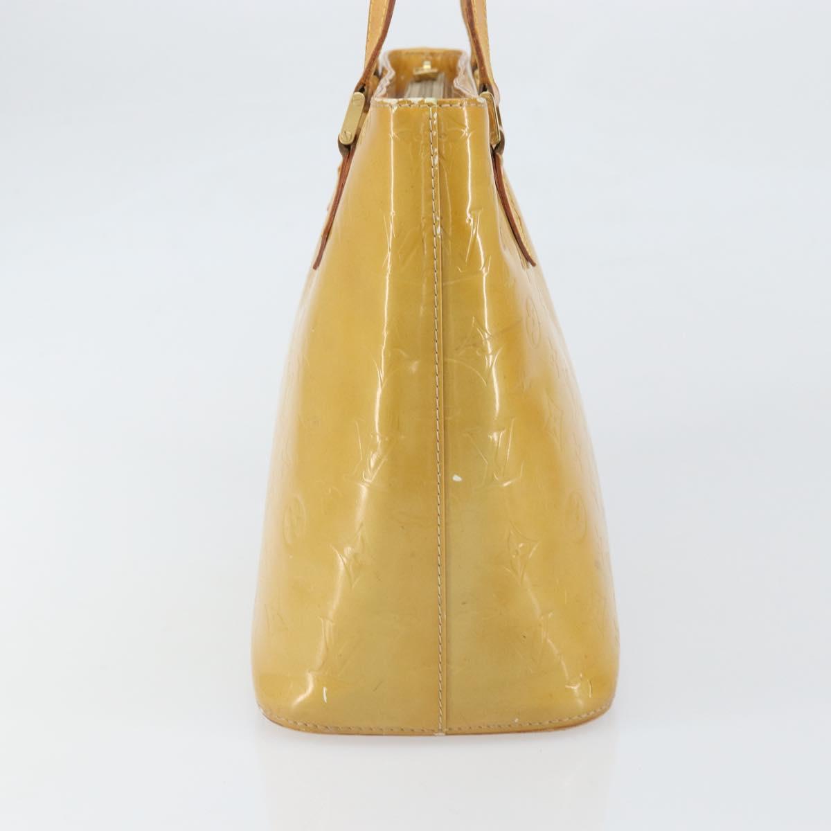 LOUIS VUITTON Monogram Vernis Houston Hand Bag Beige M91004 LV Auth 171560