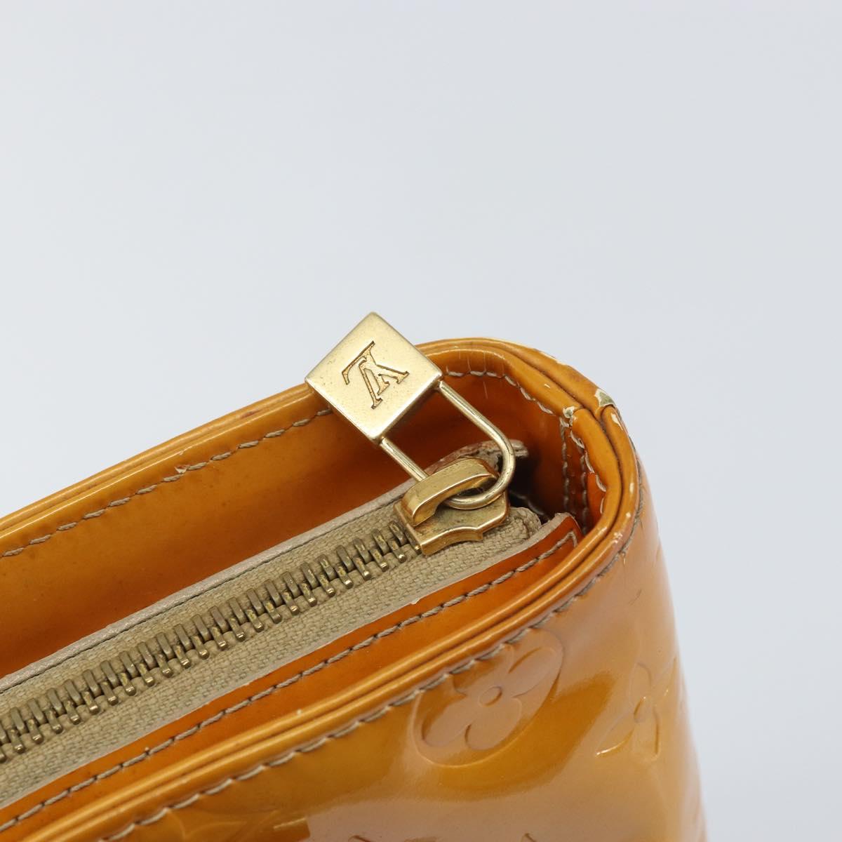 LOUIS VUITTON Monogram Vernis Houston Hand Bag Beige M91004 LV Auth 171561