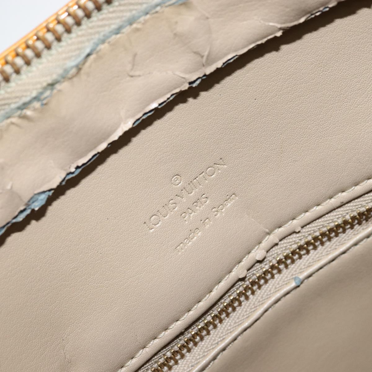 LOUIS VUITTON Monogram Vernis Houston Hand Bag Beige M91004 LV Auth 171561