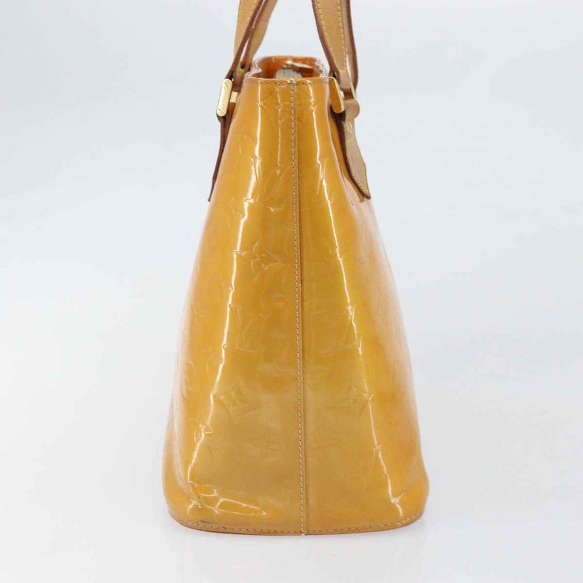 LOUIS VUITTON Monogram Vernis Houston Hand Bag Beige M91004 LV Auth 171561