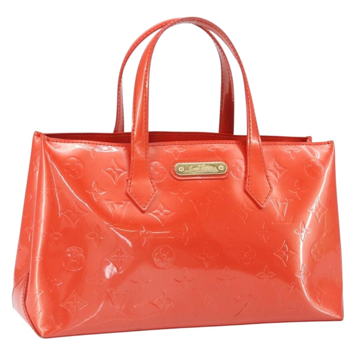LOUIS VUITTON Monogram Vernis Wilshire PM Bag Orenge Sunset M93644 Auth 171567