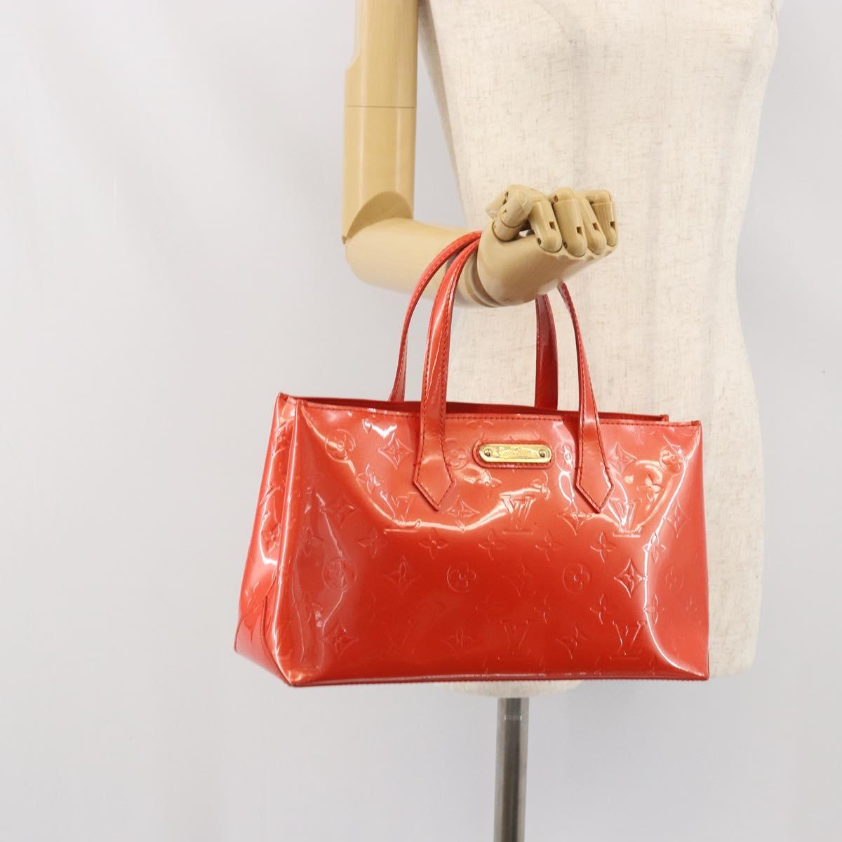 LOUIS VUITTON Monogram Vernis Wilshire PM Bag Orenge Sunset M93644 Auth 171567