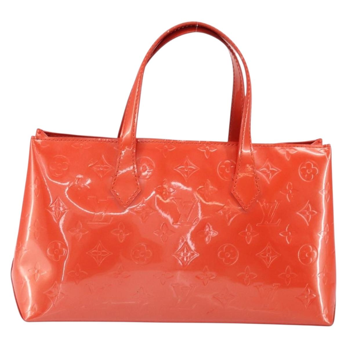 LOUIS VUITTON Monogram Vernis Wilshire PM Bag Orenge Sunset M93644 Auth 171567