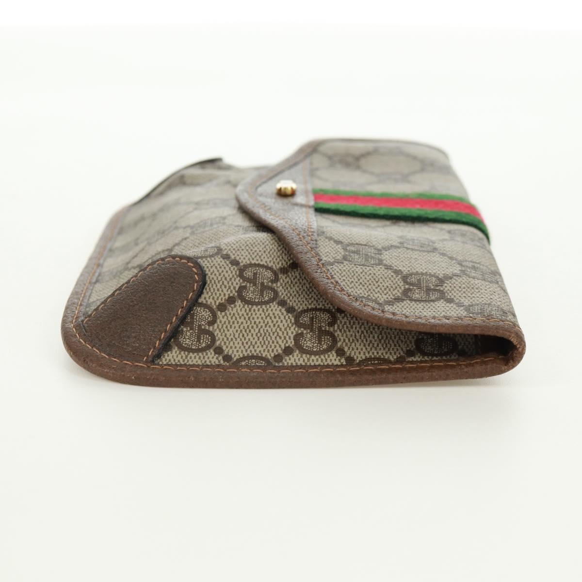 GUCCI GG Supreme Web Sherry Line Pouch PVC Beige Gold 89 01 021 Auth 171587V