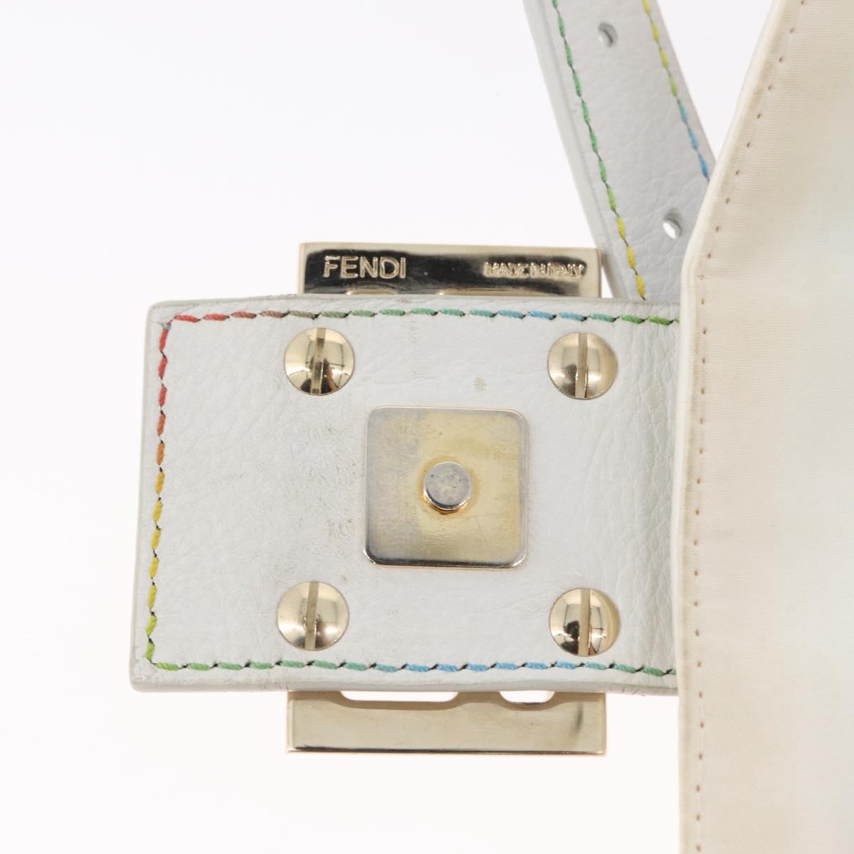 FENDI Zucca Canvas Mamma Baguette Shoulder Bag Multicolor Gold Auth 171596SM