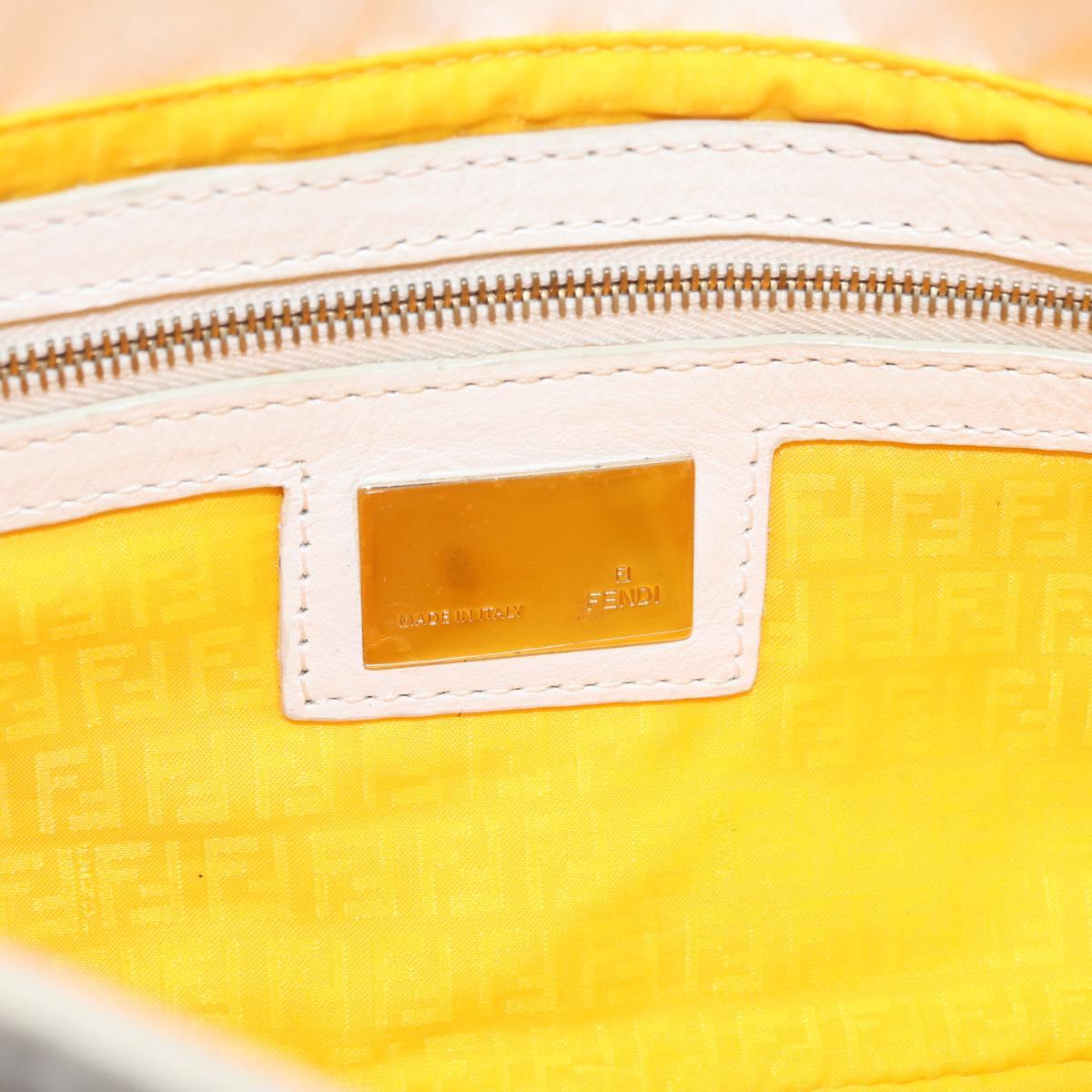 FENDI Zucca Canvas Mamma Baguette Shoulder Bag Multicolor Gold Auth 171596SM