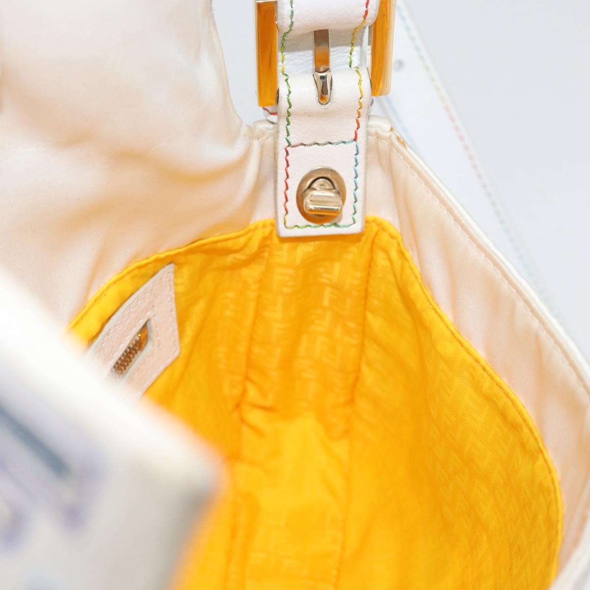 FENDI Zucca Canvas Mamma Baguette Shoulder Bag Multicolor Gold Auth 171596SM