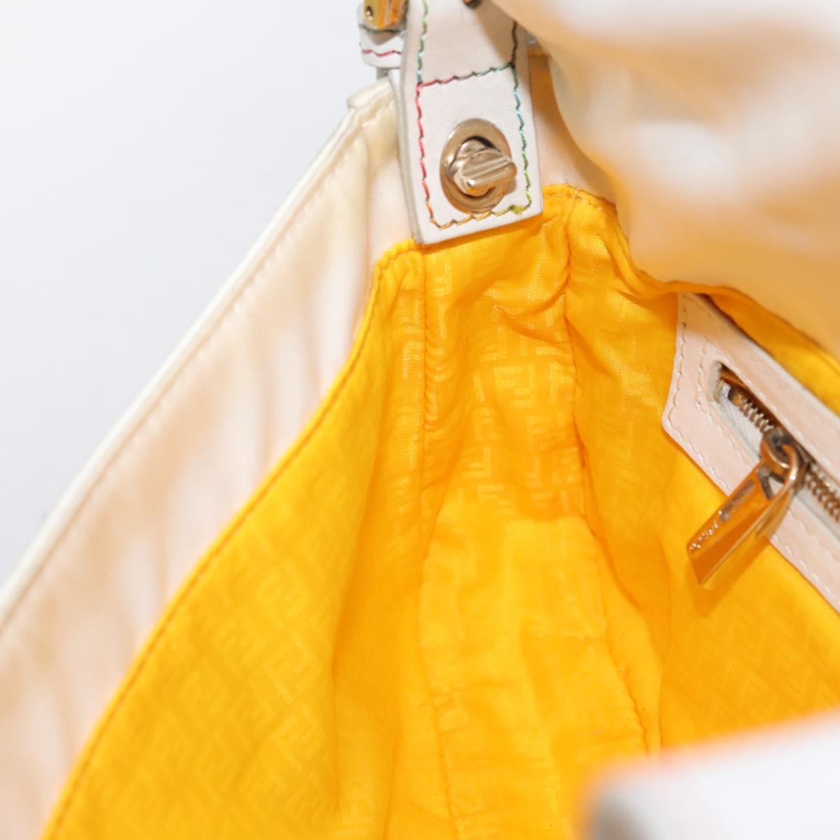 FENDI Zucca Canvas Mamma Baguette Shoulder Bag Multicolor Gold Auth 171596SM