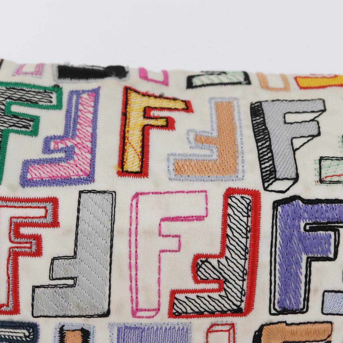 FENDI Zucca Canvas Mamma Baguette Shoulder Bag Multicolor Gold Auth 171596SM