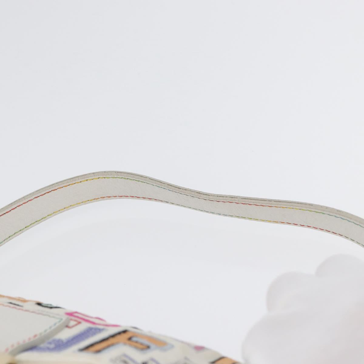 FENDI Zucca Canvas Mamma Baguette Shoulder Bag Multicolor Gold Auth 171596SM