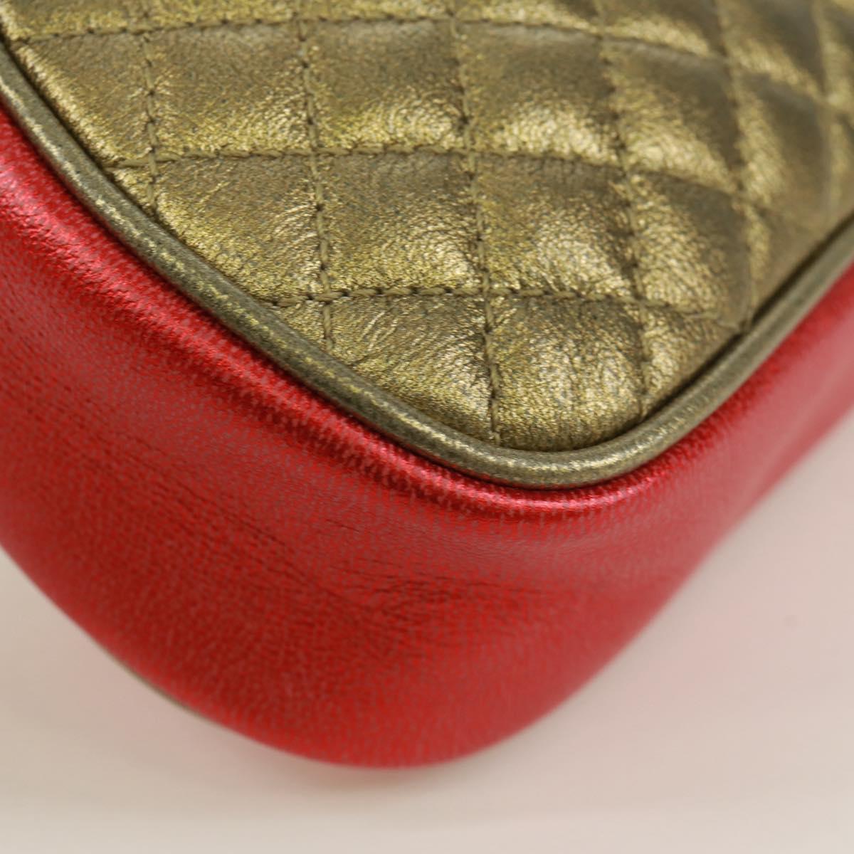 GUCCI Zumi Shoulder Bag Leather Red Gold 534951 Auth 171605V