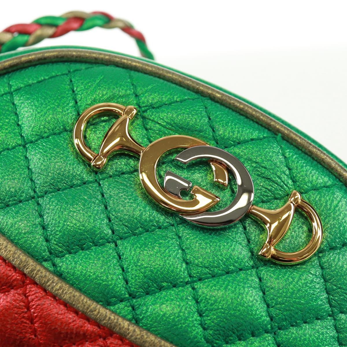 GUCCI Zumi Shoulder Bag Leather Red Gold 534951 Auth 171605V