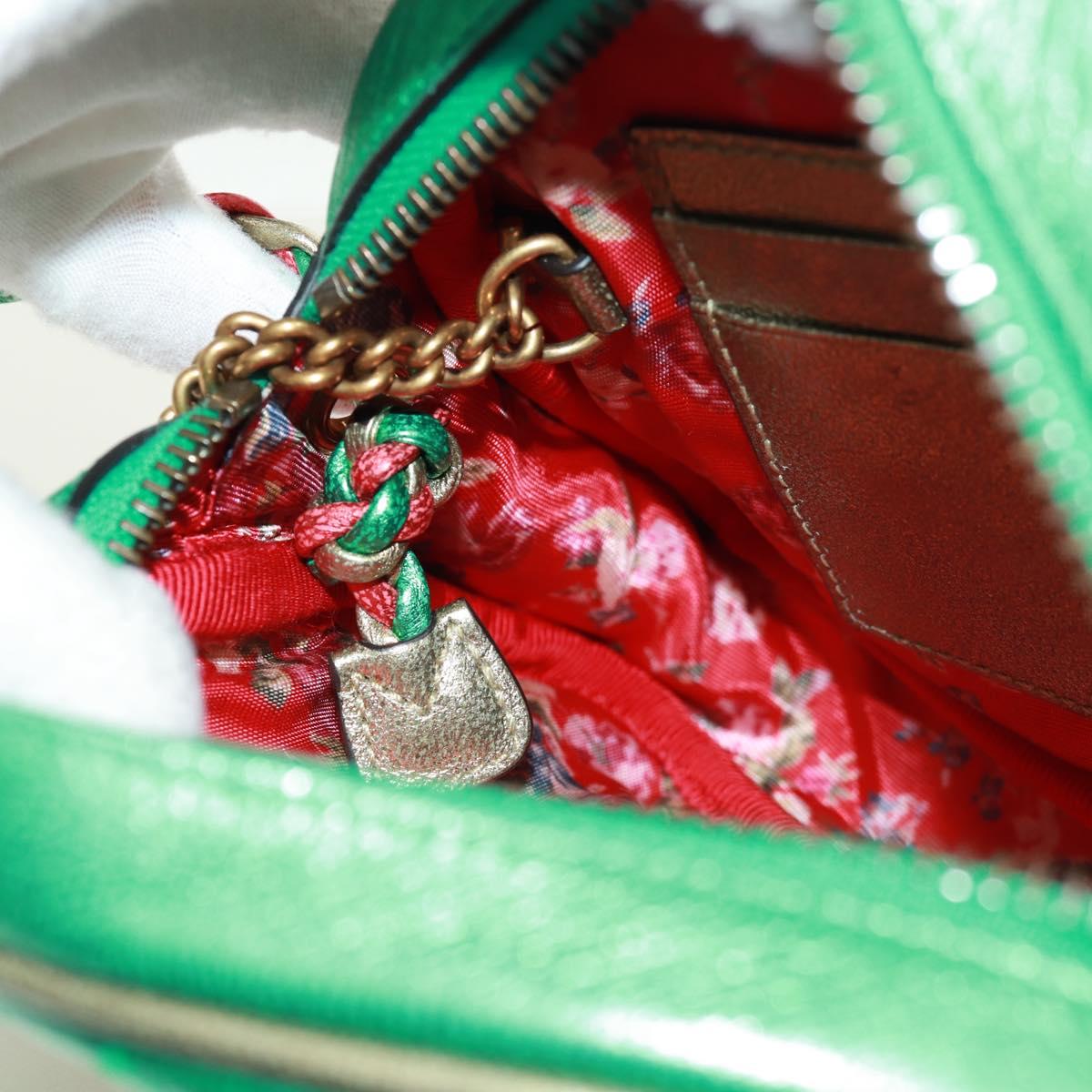 GUCCI Zumi Shoulder Bag Leather Red Gold 534951 Auth 171605V