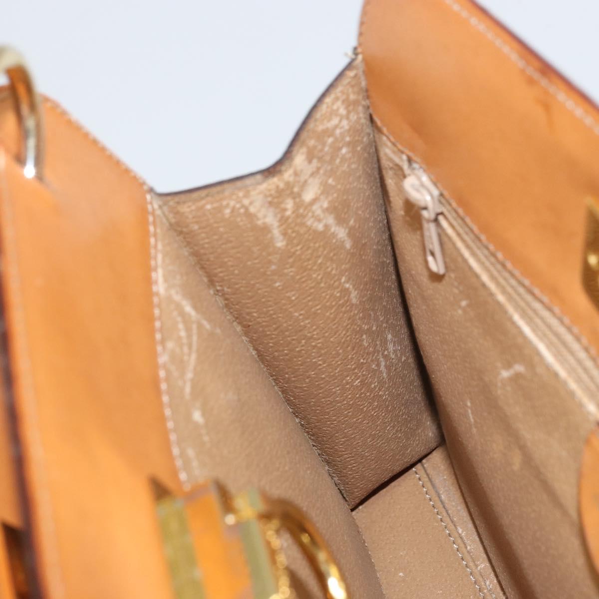 CELINE Macadam Canvas Shoulder Bag PVC Leather Brown Gold Auth 171609