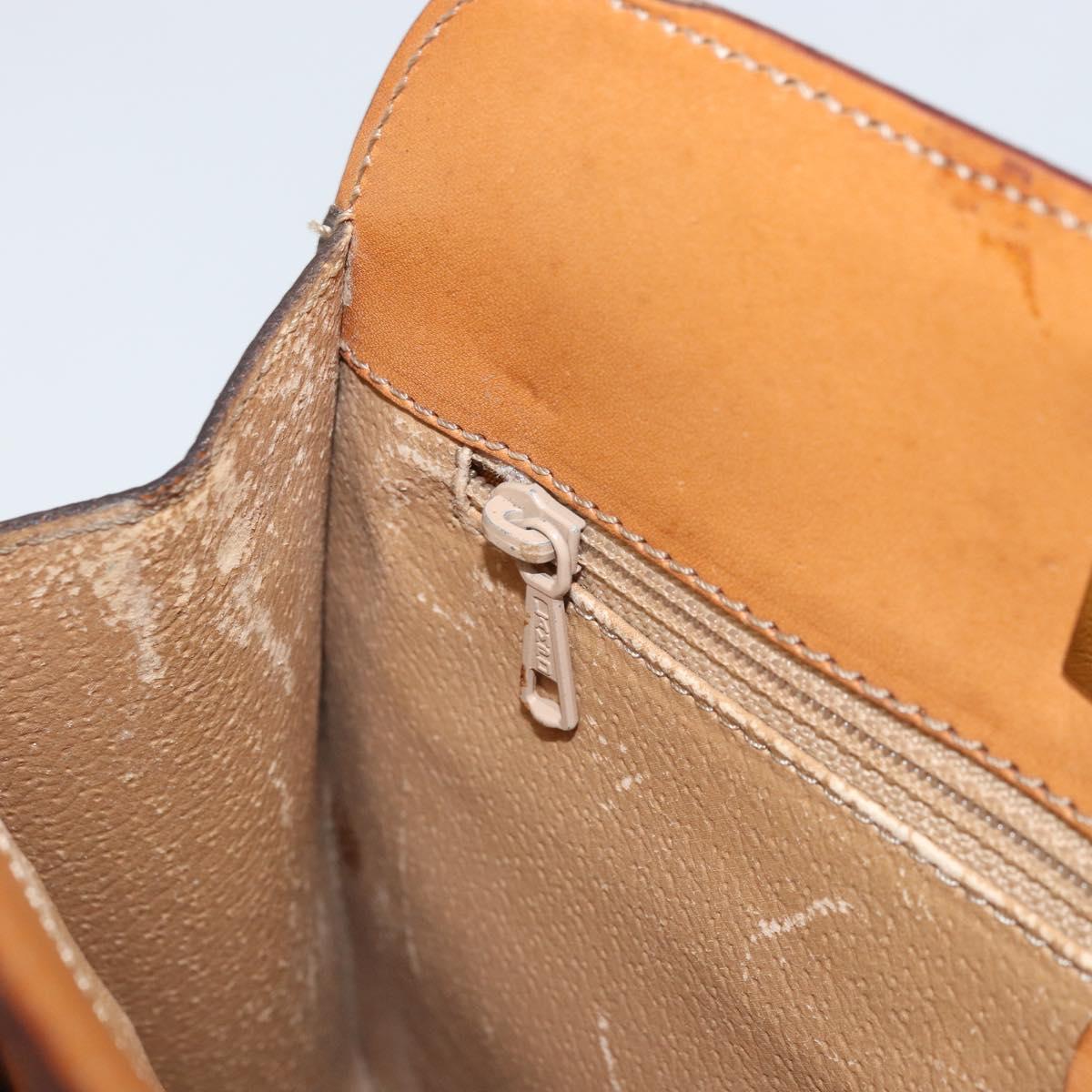 CELINE Macadam Canvas Shoulder Bag PVC Leather Brown Gold Auth 171609