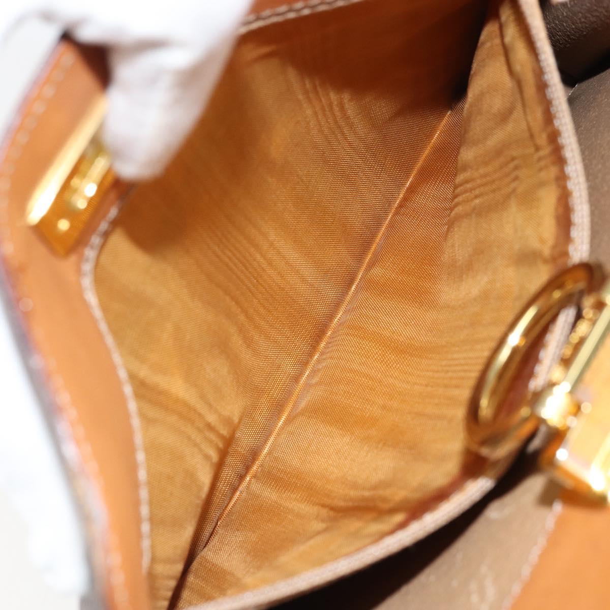 CELINE Macadam Canvas Shoulder Bag PVC Leather Brown Gold Auth 171609