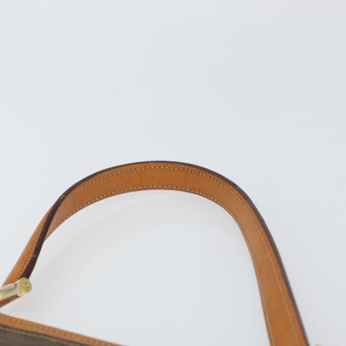 CELINE Macadam Canvas Shoulder Bag PVC Leather Brown Gold Auth 171609