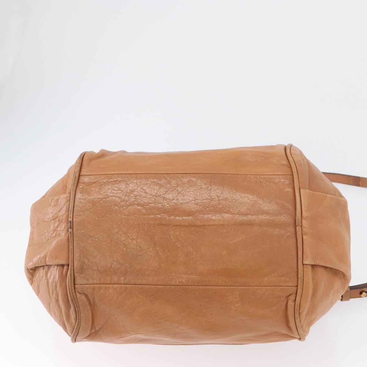 Chloe Etel Hand Bag Leather 2way Brown Gold Auth 171627A
