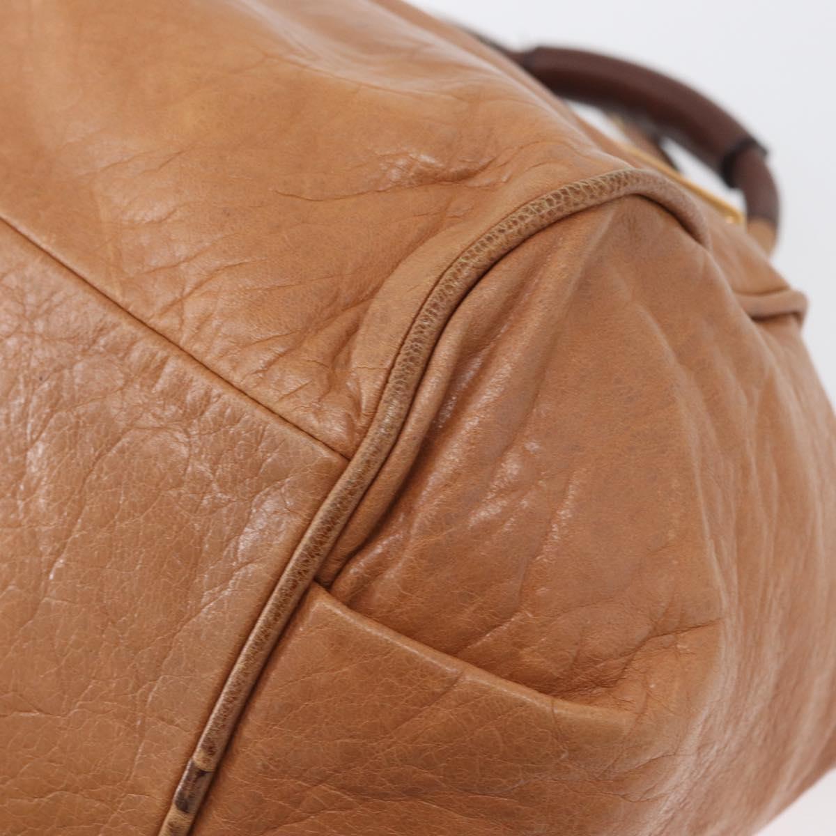 Chloe Etel Hand Bag Leather 2way Brown Gold Auth 171627A