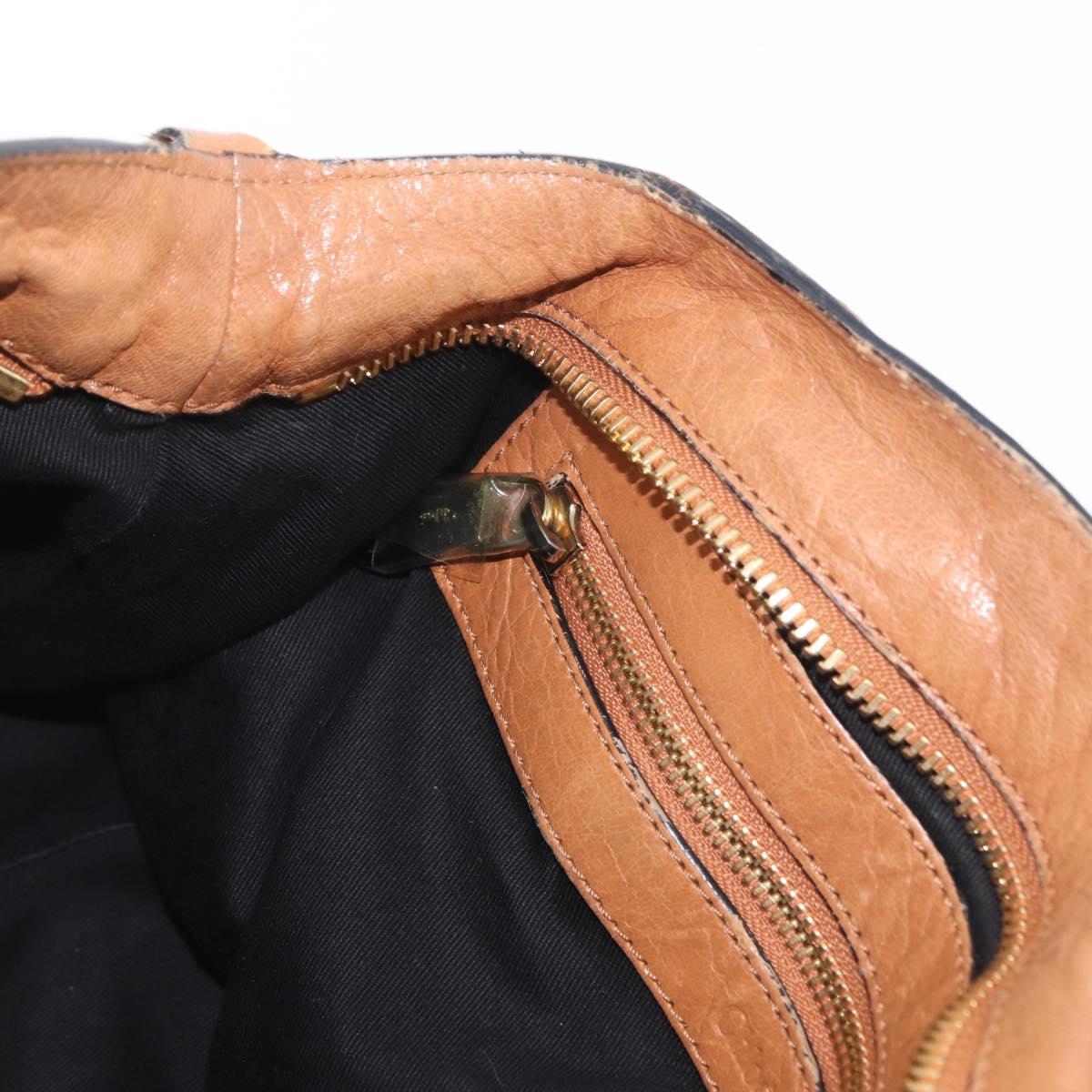 Chloe Etel Hand Bag Leather 2way Brown Gold Auth 171627A