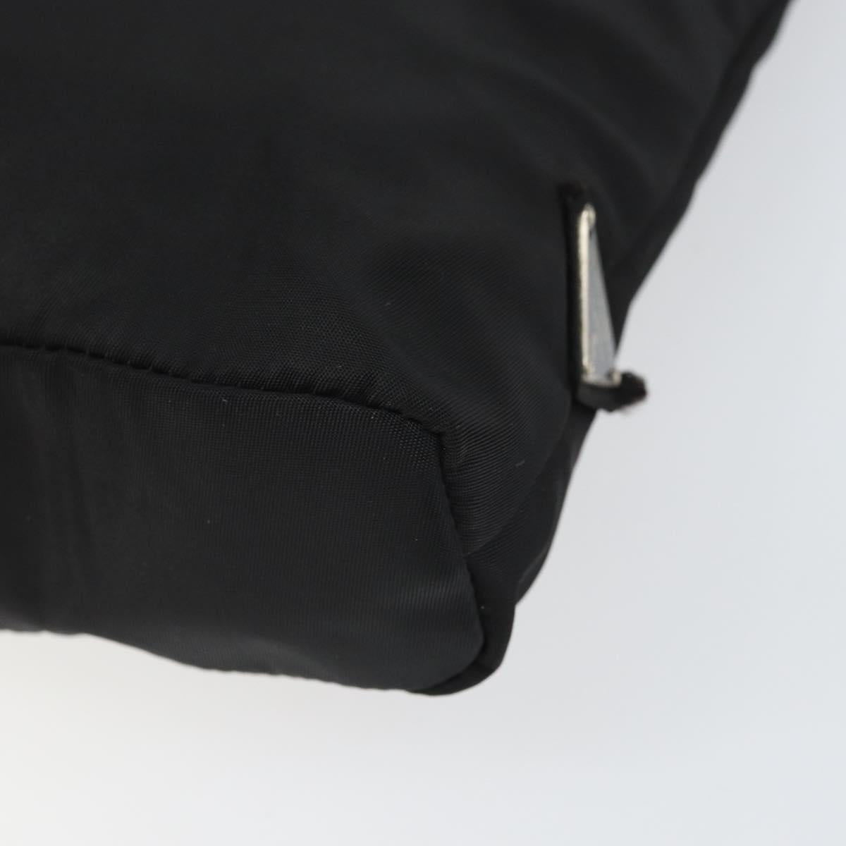 PRADA Shoulder Bag Nylon Black Silver Auth 171629