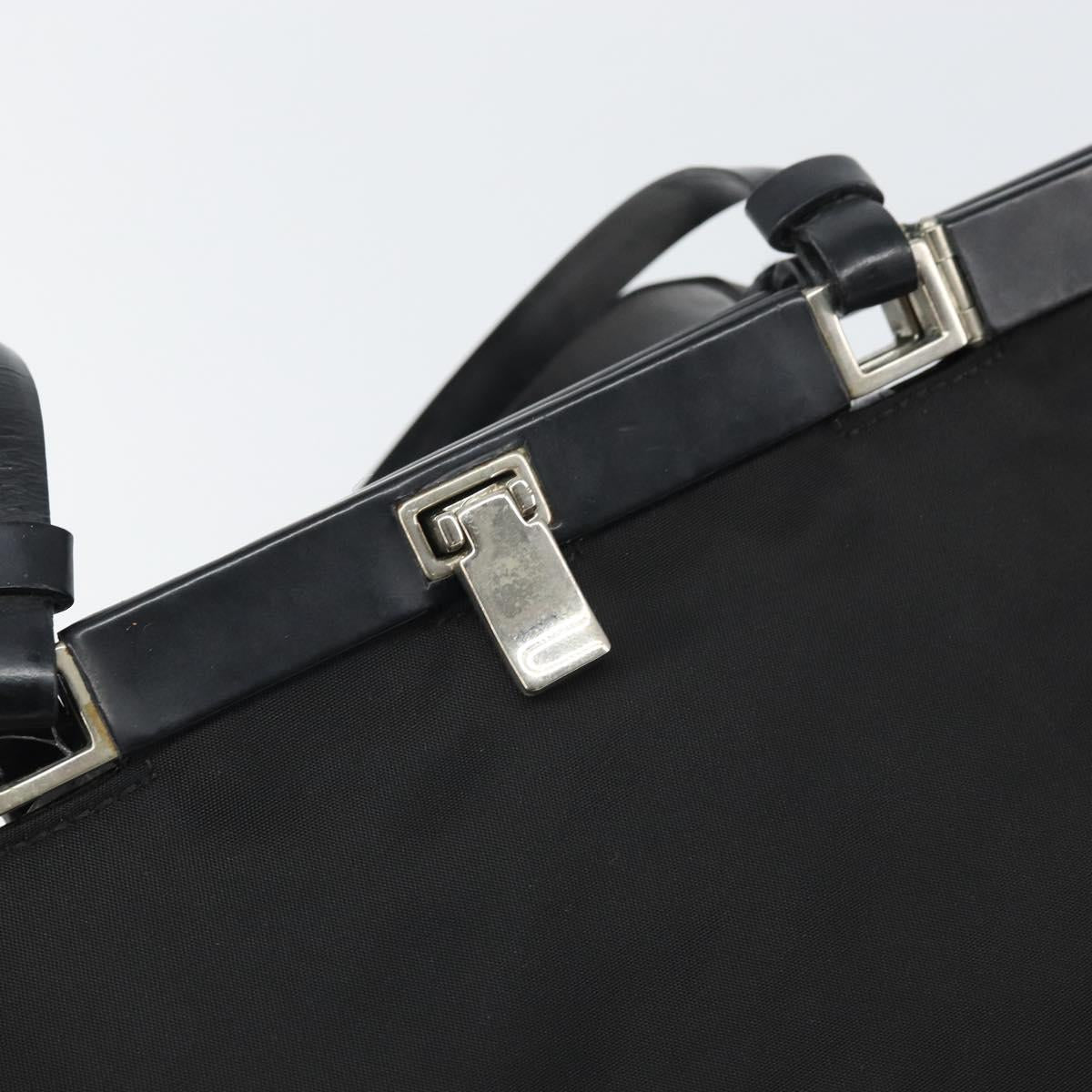PRADA Shoulder Bag Nylon Black Silver Auth 171629