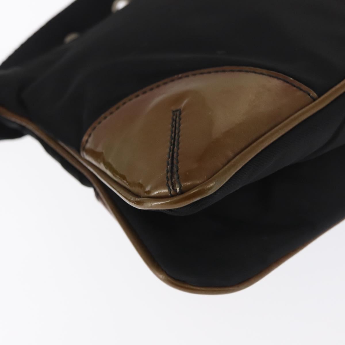PRADA Shoulder Bag Nylon Black Silver Auth 171630