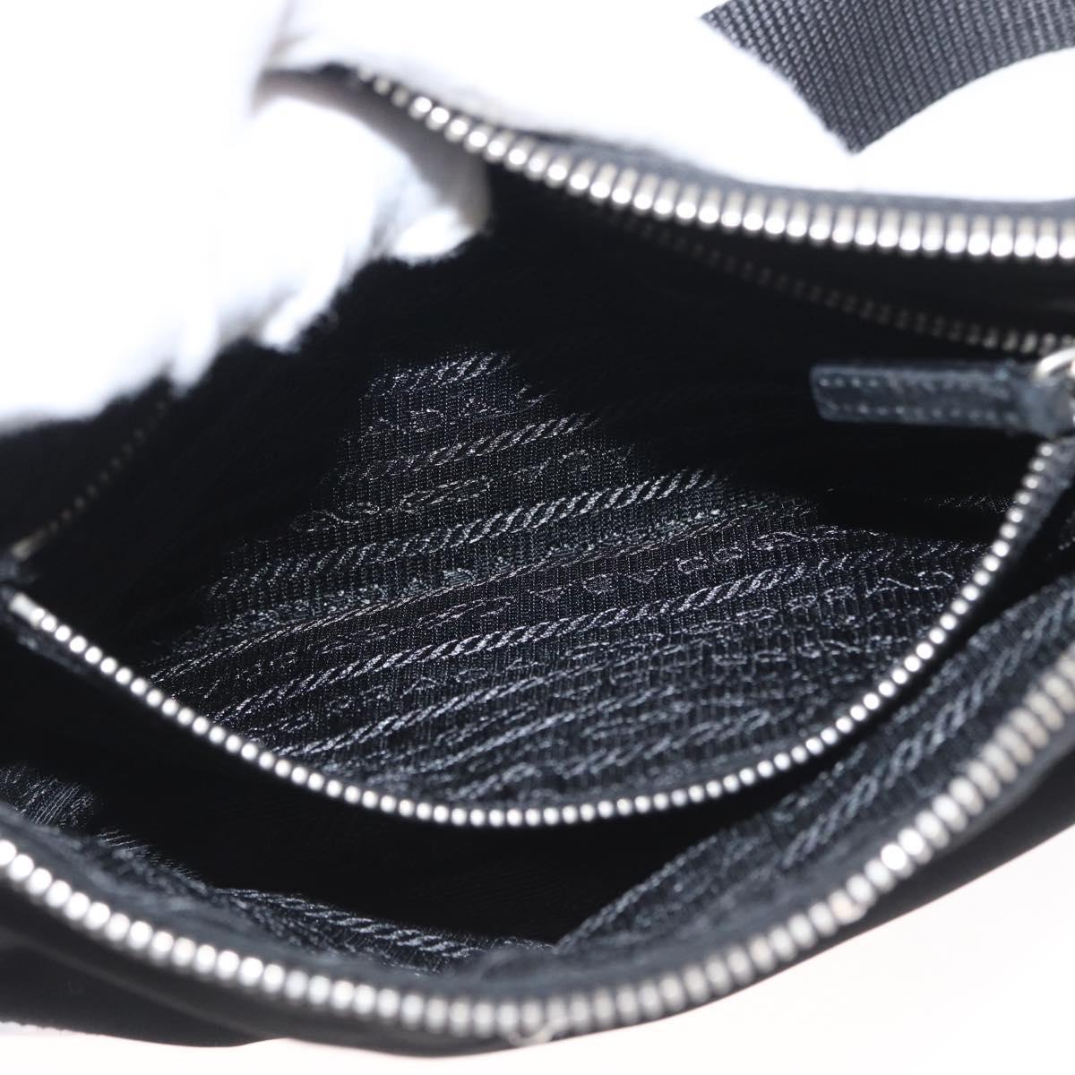 PRADA Shoulder Bag Nylon Black Silver Auth 171630