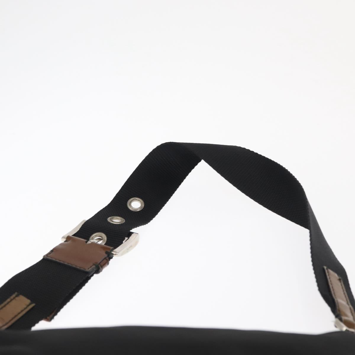 PRADA Shoulder Bag Nylon Black Silver Auth 171630