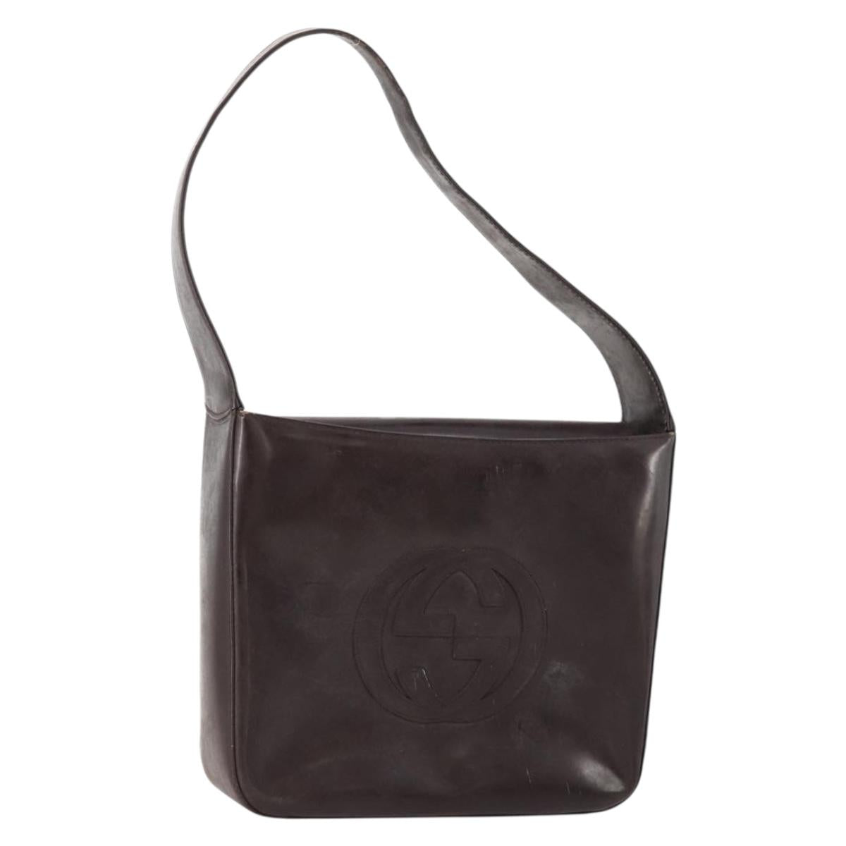 GUCCI Shoulder Bag Patent leather Brown 000 1013 0506 Auth 171641