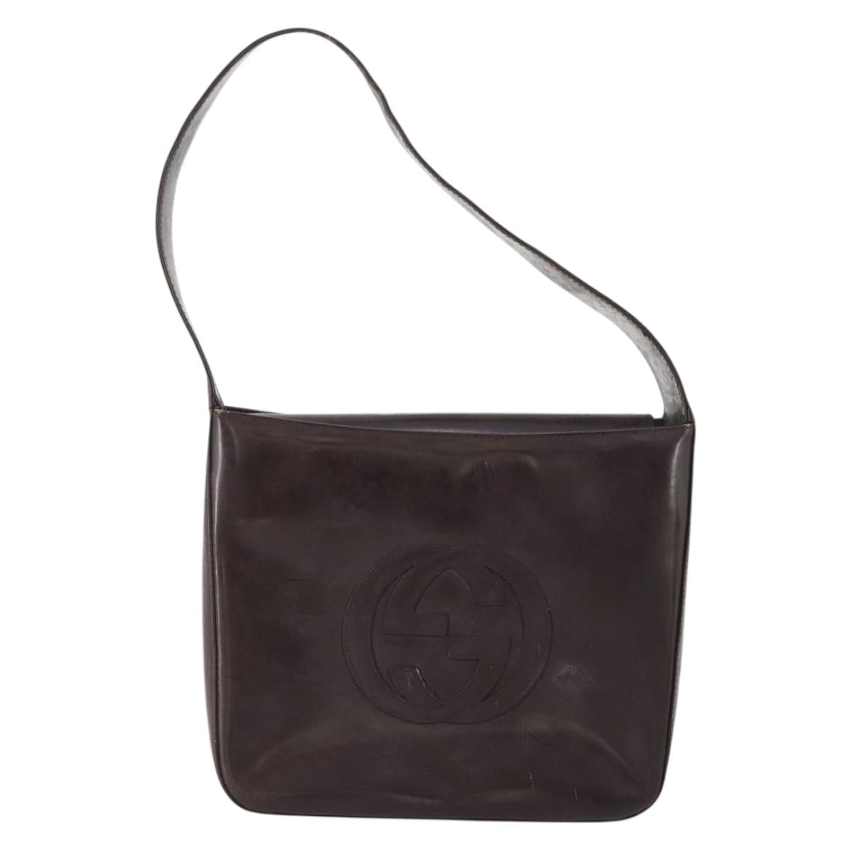 GUCCI Shoulder Bag Patent leather Brown 000 1013 0506 Auth 171641