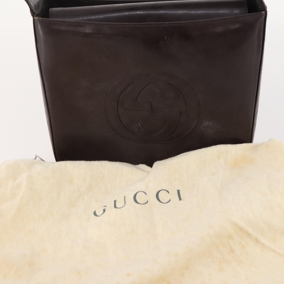 GUCCI Shoulder Bag Patent leather Brown 000 1013 0506 Auth 171641