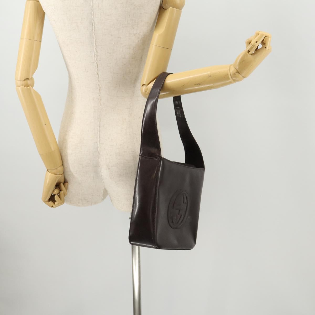 GUCCI Shoulder Bag Patent leather Brown 000 1013 0506 Auth 171641
