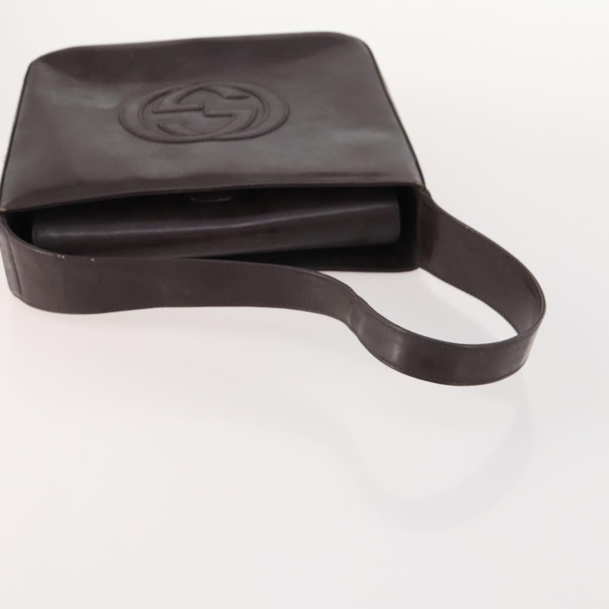 GUCCI Shoulder Bag Patent leather Brown 000 1013 0506 Auth 171641