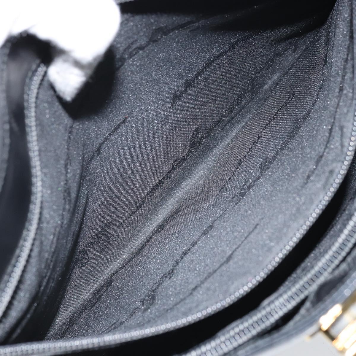 Salvatore Ferragamo Gancini Shoulder Bag Patent leather Gold Black Auth 171642