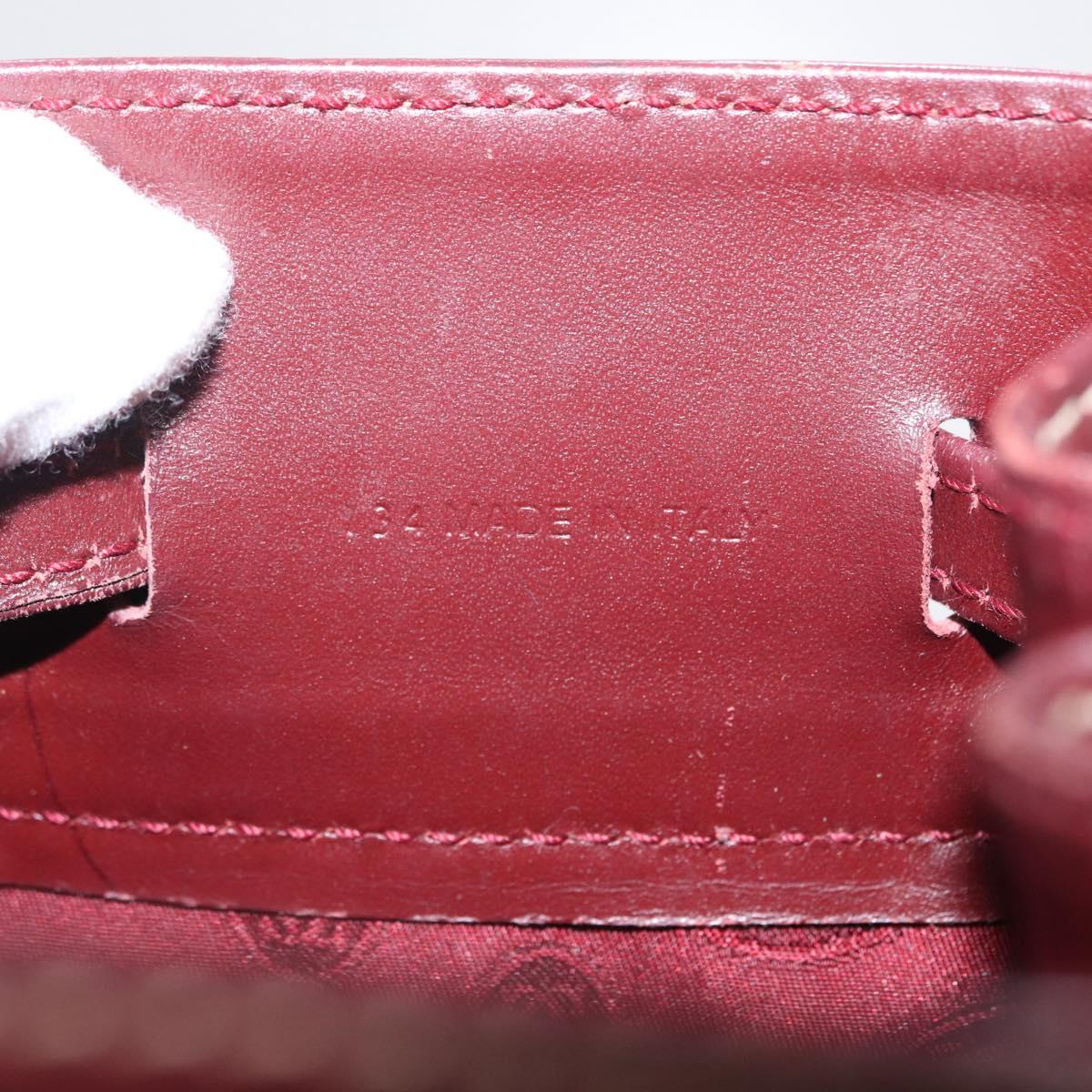 CARTIER Must Line Purse Shoulder Bag Leather Bordeaux Gold Auth 171643