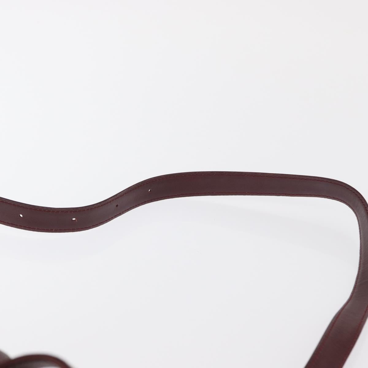 CARTIER Must Line Purse Shoulder Bag Leather Bordeaux Gold Auth 171643