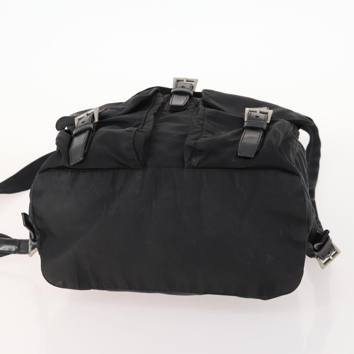 PRADA Backpack Nylon Black Silver Auth 171645