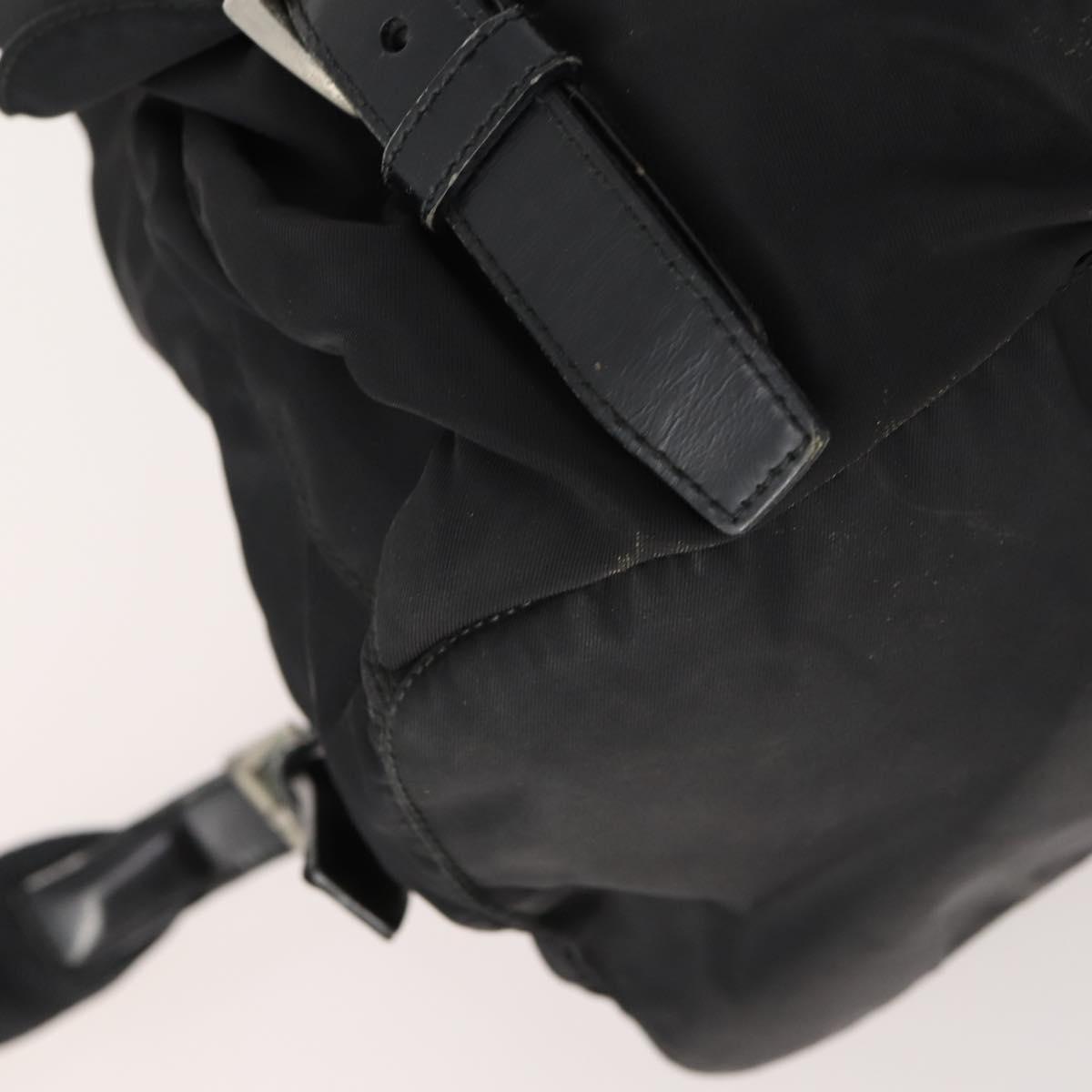 PRADA Backpack Nylon Black Silver Auth 171645