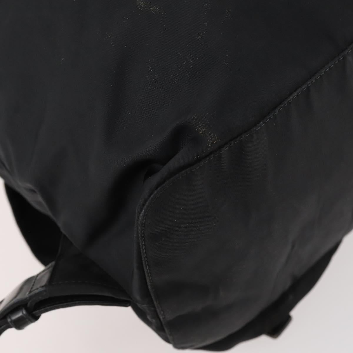 PRADA Backpack Nylon Black Silver Auth 171645