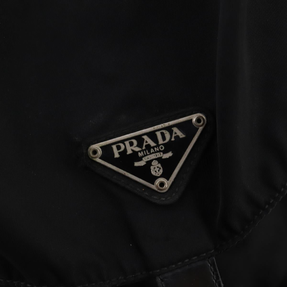 PRADA Backpack Nylon Black Silver Auth 171645