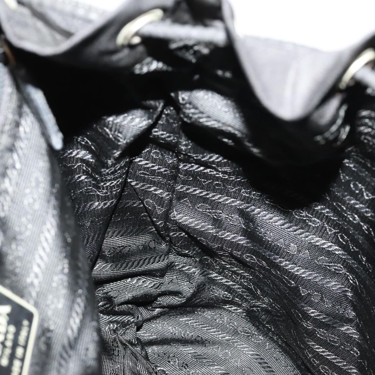 PRADA Backpack Nylon Black Silver Auth 171645