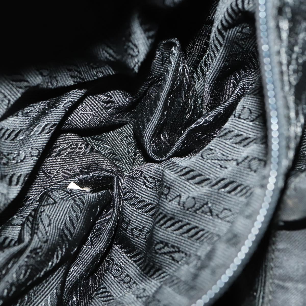 PRADA Backpack Nylon Black Silver Auth 171645