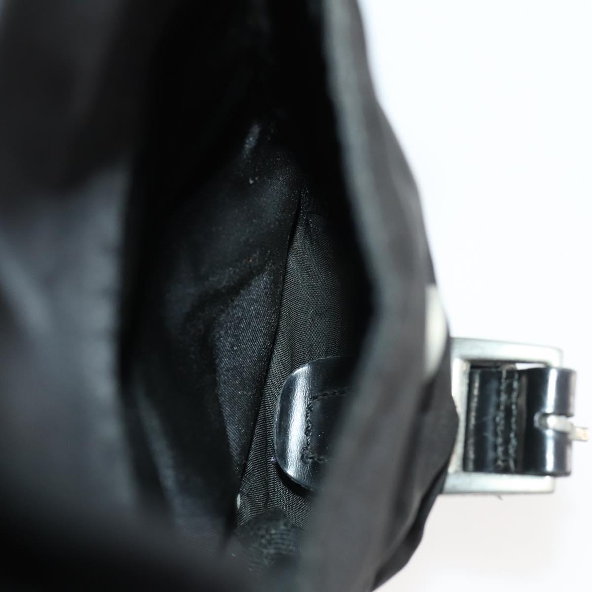 PRADA Backpack Nylon Black Silver Auth 171645