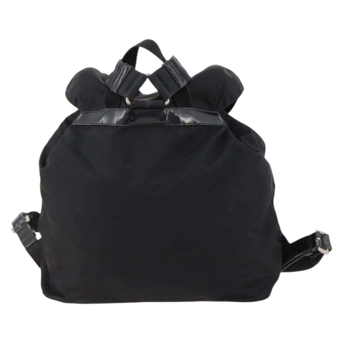 PRADA Backpack Nylon Black Silver Auth 171645