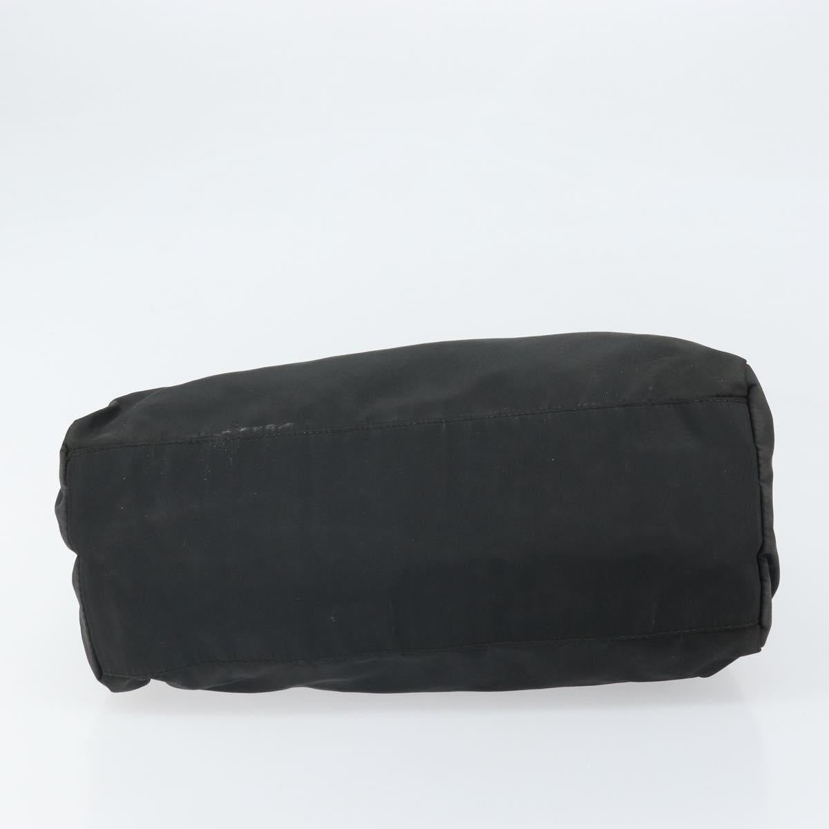 PRADA Hand Bag Nylon Black Silver Auth 171646