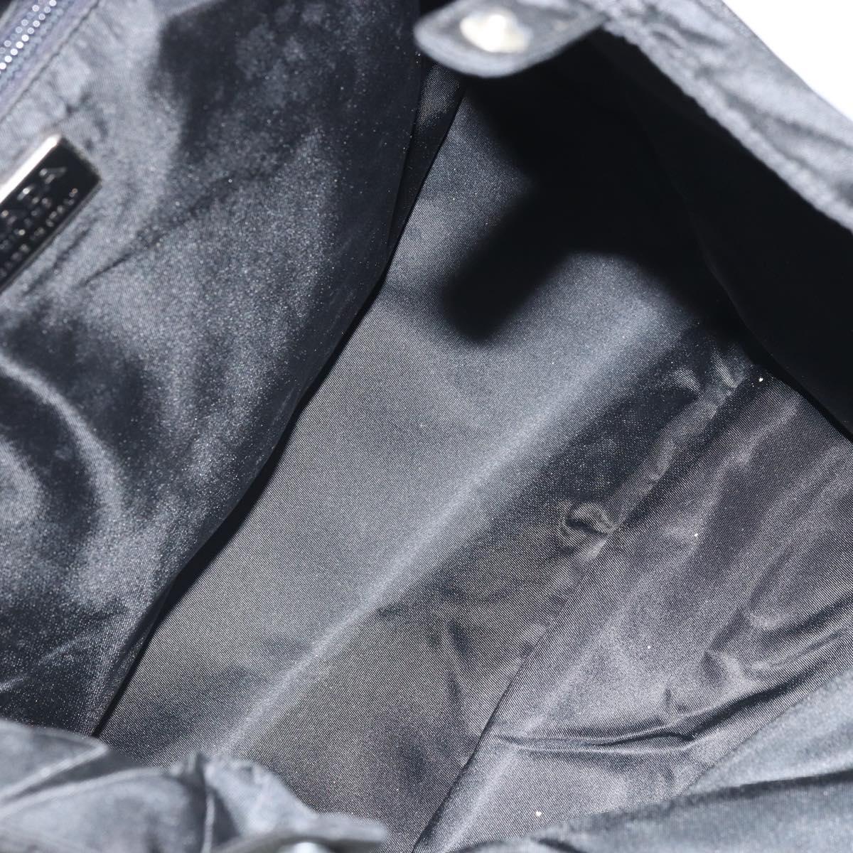 PRADA Hand Bag Nylon Black Silver Auth 171648