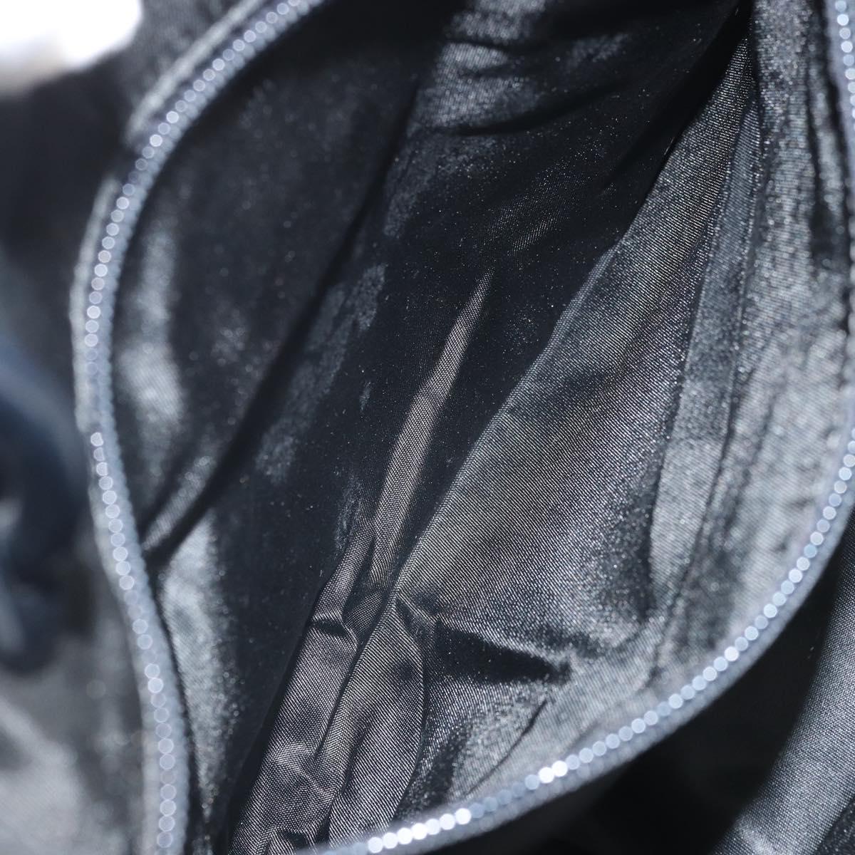 PRADA Hand Bag Nylon Black Silver Auth 171648