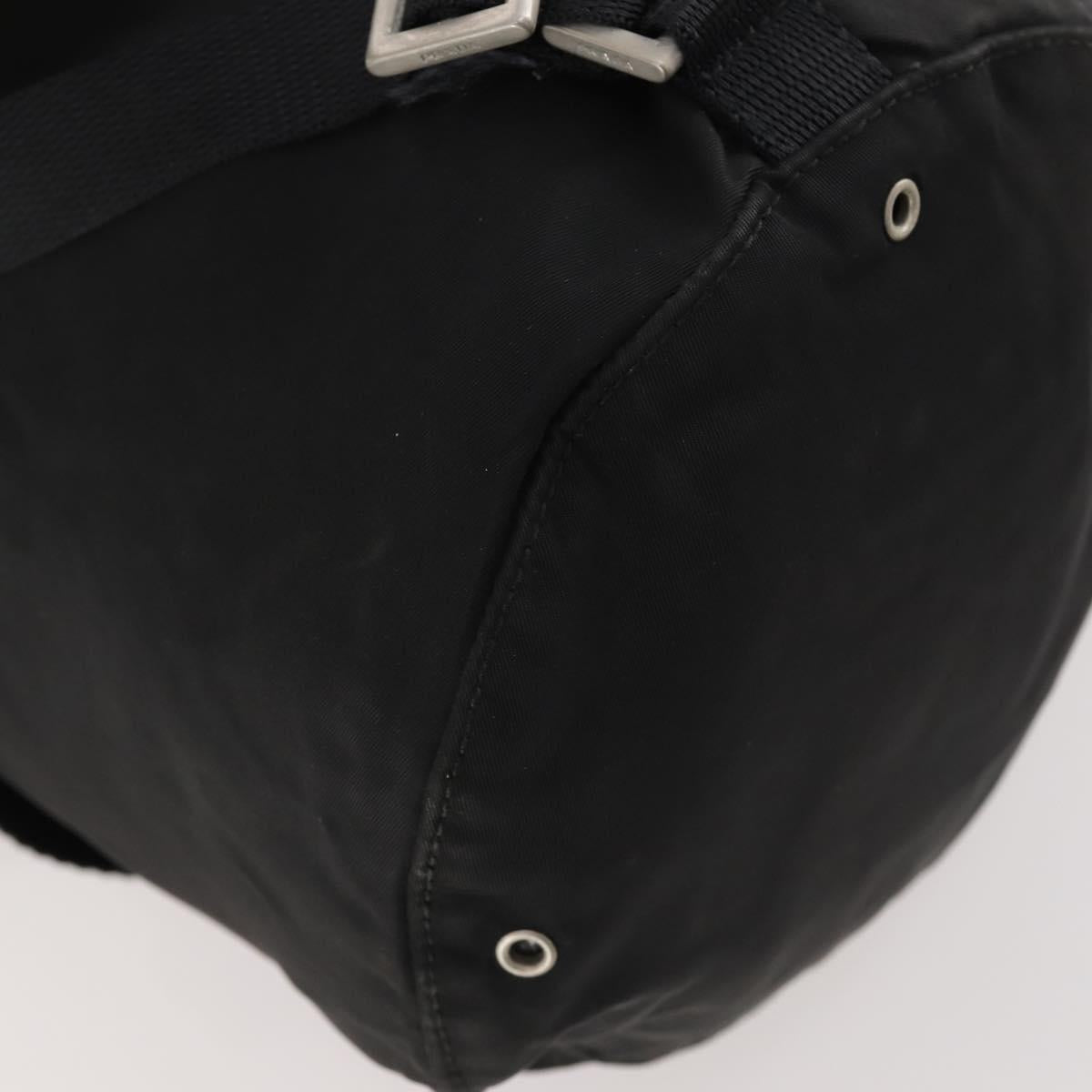 PRADA Shoulder Bag Nylon Black Silver Auth 171649