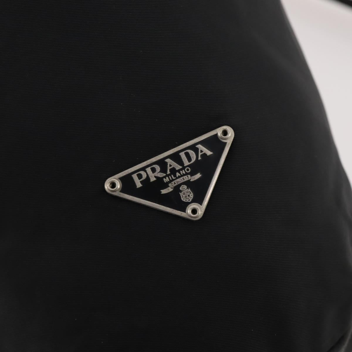 PRADA Shoulder Bag Nylon Black Silver Auth 171649